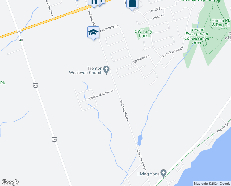 map of restaurants, bars, coffee shops, grocery stores, and more near 229 2nd Dug Hill Road in Carrying Place