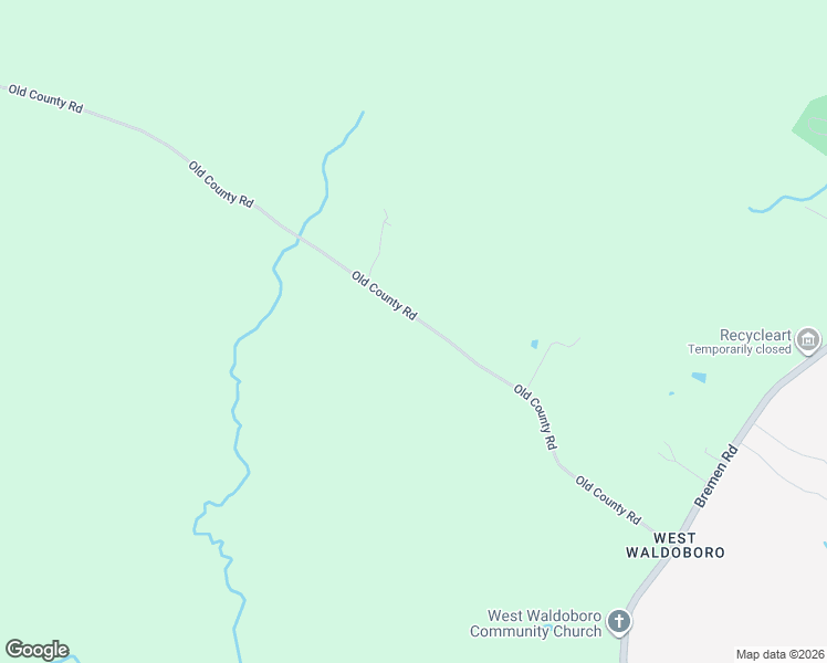 map of restaurants, bars, coffee shops, grocery stores, and more near 500 Old County Road in Waldoboro