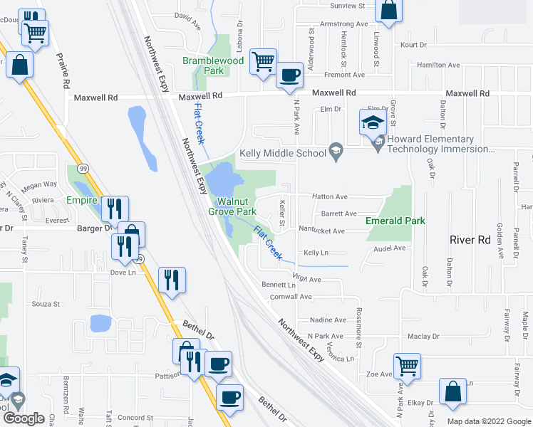 map of restaurants, bars, coffee shops, grocery stores, and more near 1332 Turtle Lane in Eugene