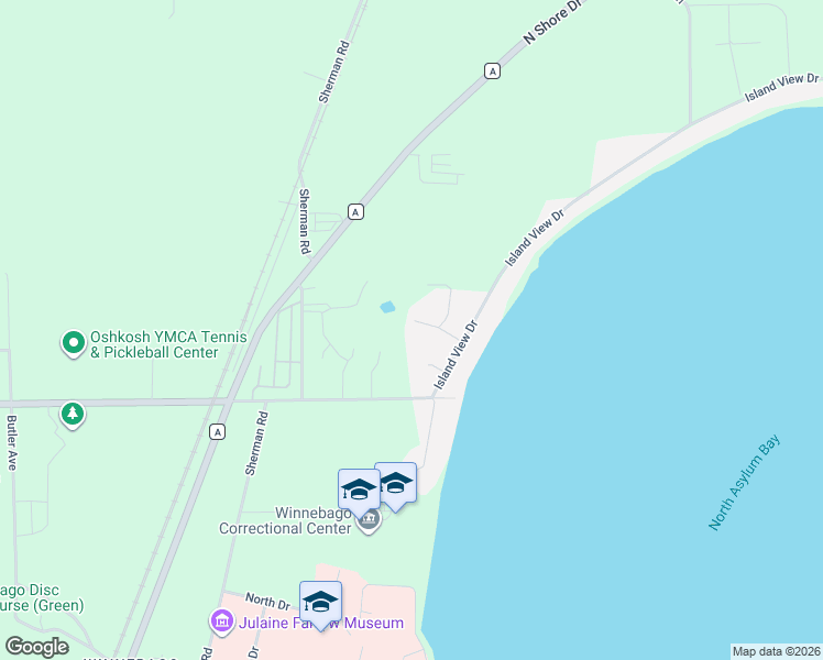 map of restaurants, bars, coffee shops, grocery stores, and more near 1075 Zacher Drive in Oshkosh