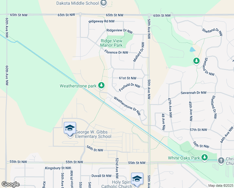 map of restaurants, bars, coffee shops, grocery stores, and more near 5162 Foxfield Drive Northwest in Rochester