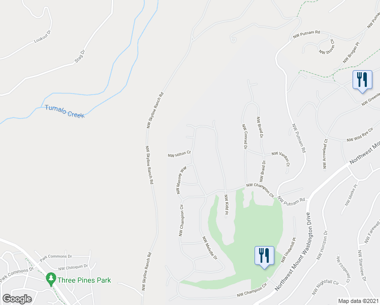 map of restaurants, bars, coffee shops, grocery stores, and more near 2699 NW Hilton Ct in Bend