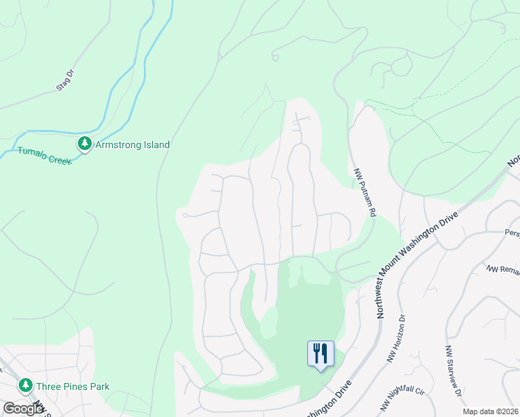 map of restaurants, bars, coffee shops, grocery stores, and more near 3496 Northwest McCready Drive in Bend