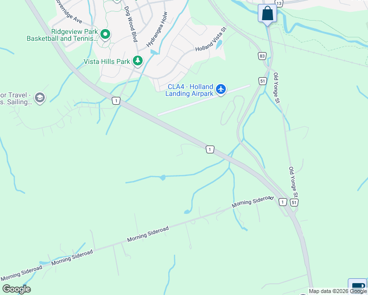 map of restaurants, bars, coffee shops, grocery stores, and more near 18838 Highway 11 in East Gwillimbury
