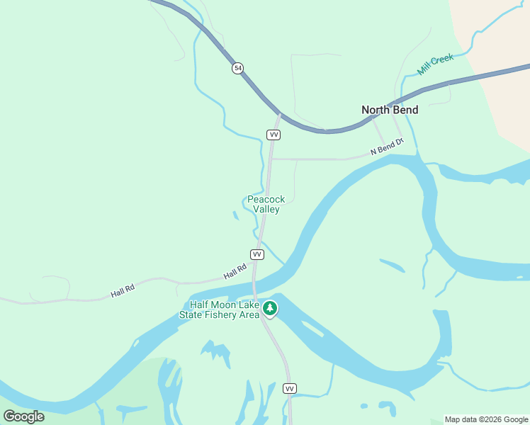 map of restaurants, bars, coffee shops, grocery stores, and more near County Highway VV in Melrose