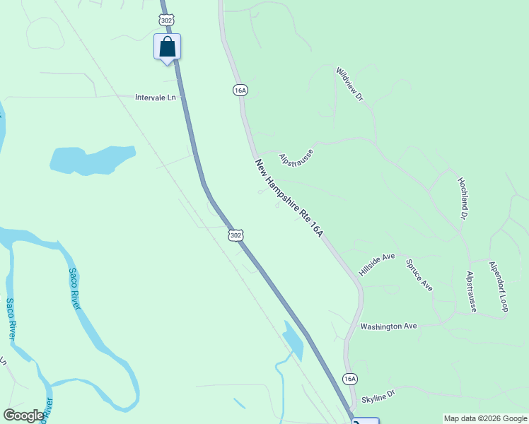 map of restaurants, bars, coffee shops, grocery stores, and more near 159 New Hampshire 16A in Bartlett