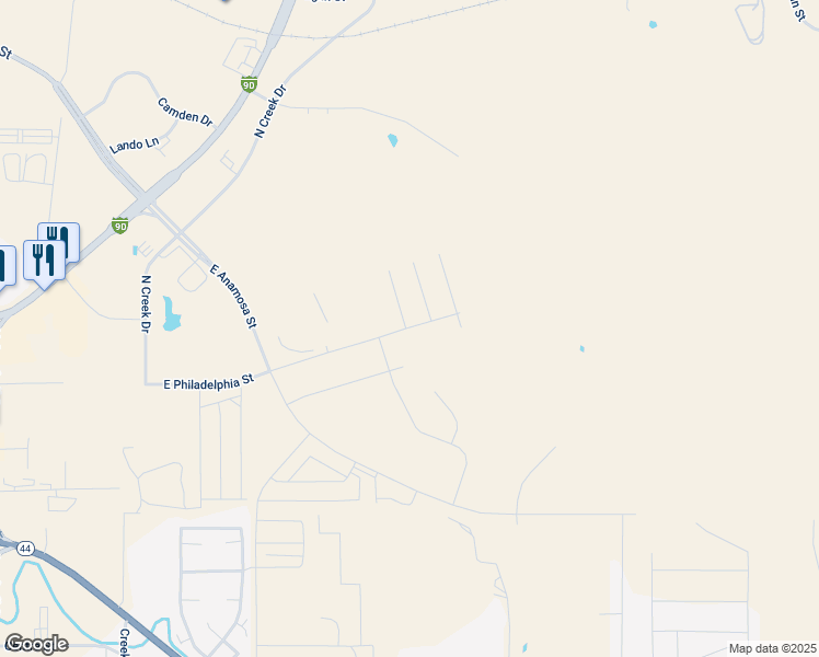 map of restaurants, bars, coffee shops, grocery stores, and more near 1798 East Anamosa Street in Rapid City