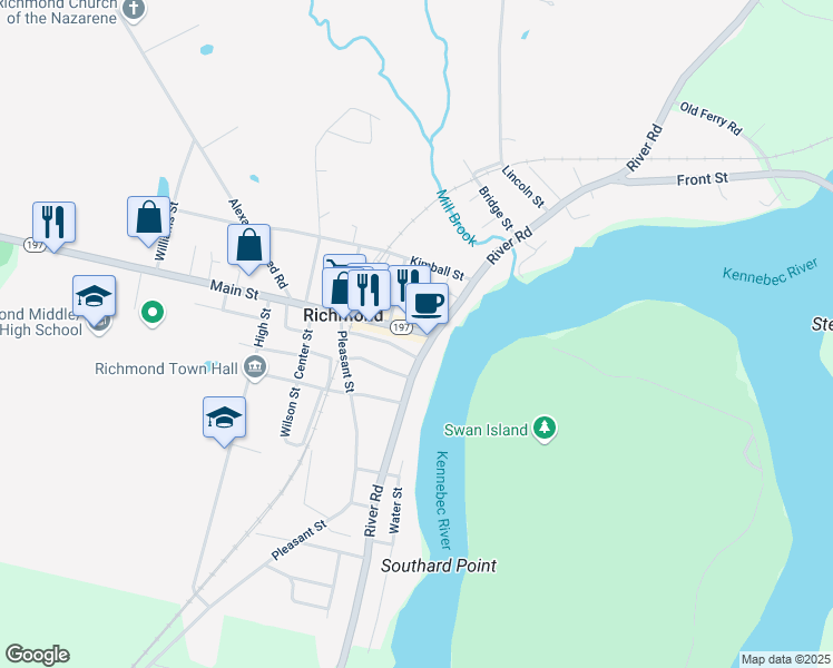 map of restaurants, bars, coffee shops, grocery stores, and more near 330 Front Street in Richmond