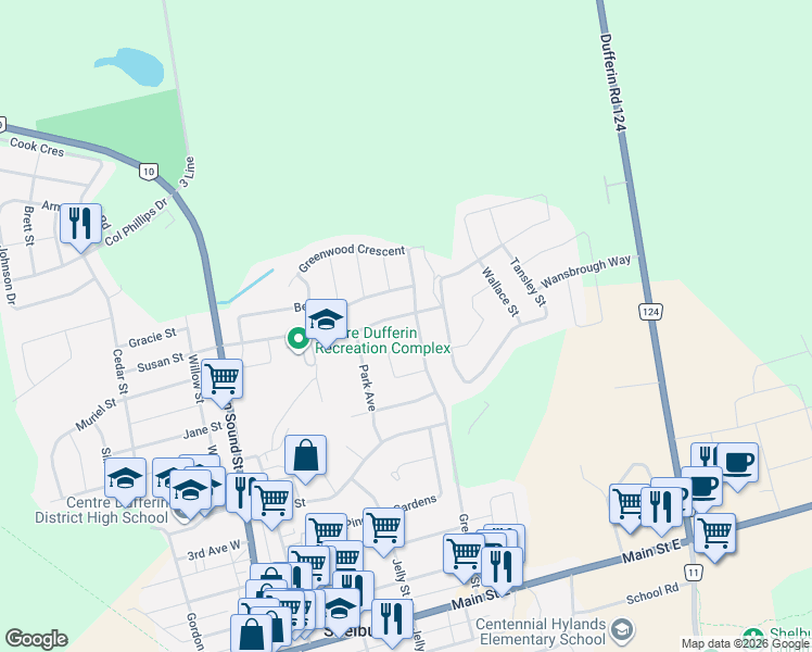 map of restaurants, bars, coffee shops, grocery stores, and more near 536 Fiddle Park Lane in Shelburne