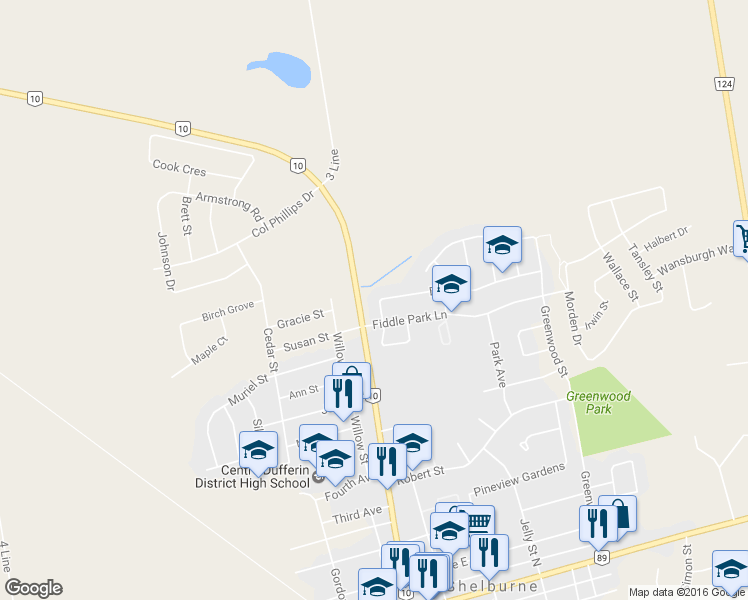 map of restaurants, bars, coffee shops, grocery stores, and more near 192 Berry Street in Shelburne