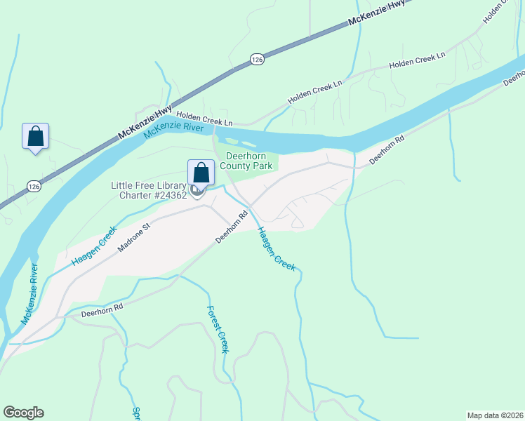 map of restaurants, bars, coffee shops, grocery stores, and more near 89011 Bridge Street in Springfield