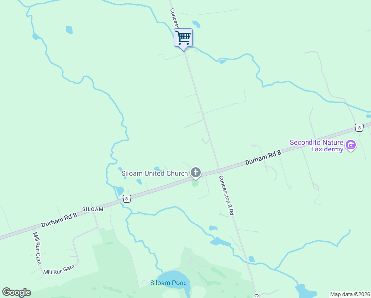 map of restaurants, bars, coffee shops, grocery stores, and more near 7010 Concession 3 Road in Uxbridge