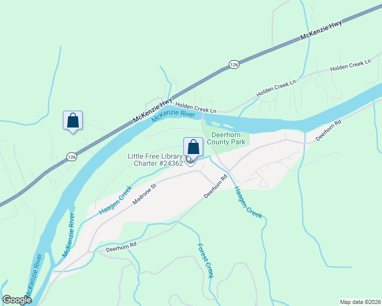map of restaurants, bars, coffee shops, grocery stores, and more near 41815 Madrone Street in Springfield