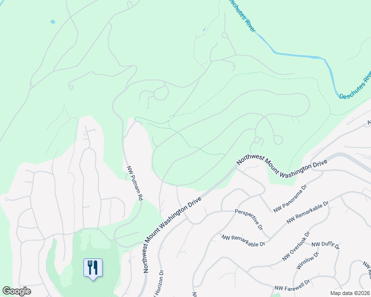 map of restaurants, bars, coffee shops, grocery stores, and more near 3399 Northwest Greenleaf Way in Bend
