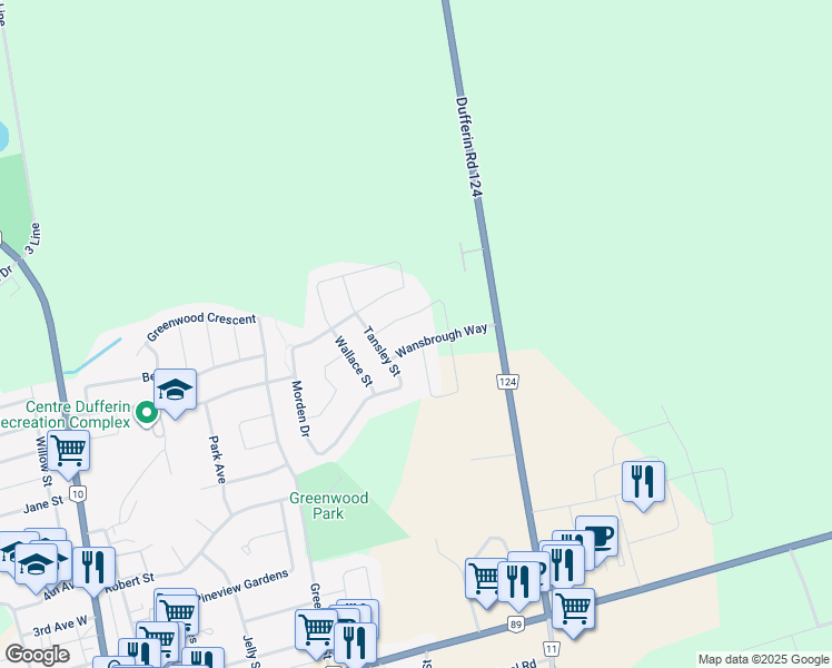 map of restaurants, bars, coffee shops, grocery stores, and more near 535 Wansbrough Way in Shelburne