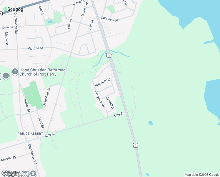 map of restaurants, bars, coffee shops, grocery stores, and more near 10 Winchurch Drive in Scugog