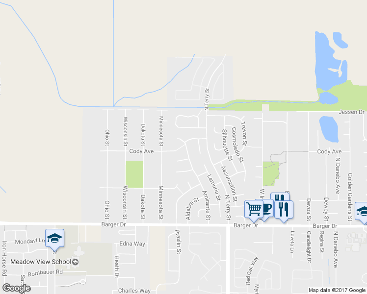 map of restaurants, bars, coffee shops, grocery stores, and more near 2196 Amirante Street in Eugene