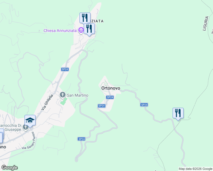 map of restaurants, bars, coffee shops, grocery stores, and more near 20 Via Ceccardo Roccatagliata Ceccardi in Ortonovo