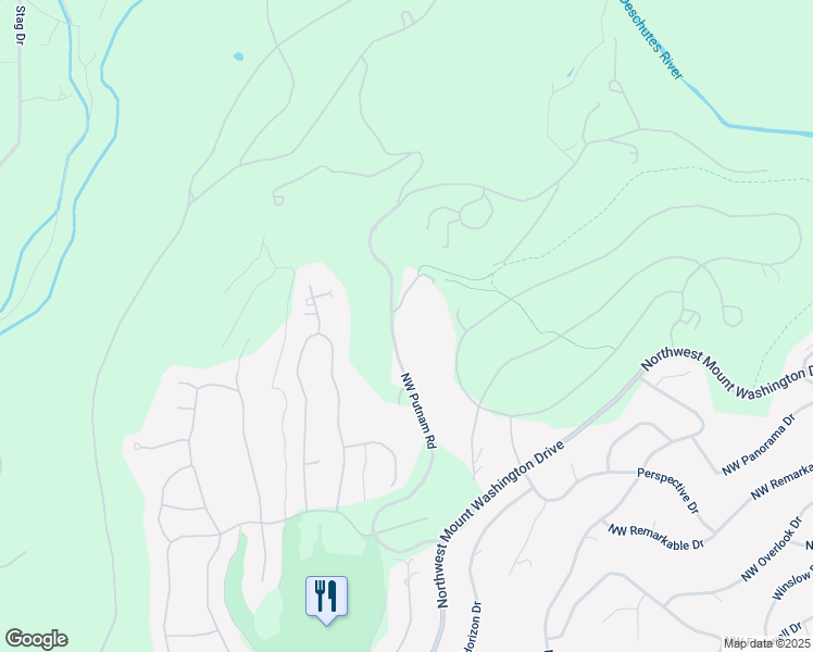 map of restaurants, bars, coffee shops, grocery stores, and more near 2265 Northwest Putnam Road in Bend