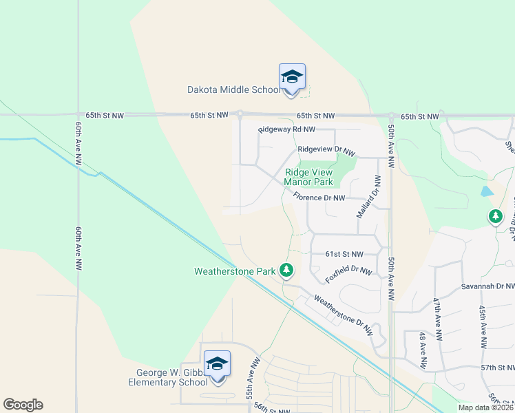 map of restaurants, bars, coffee shops, grocery stores, and more near 5410 Ridgeview Drive Northwest in Rochester