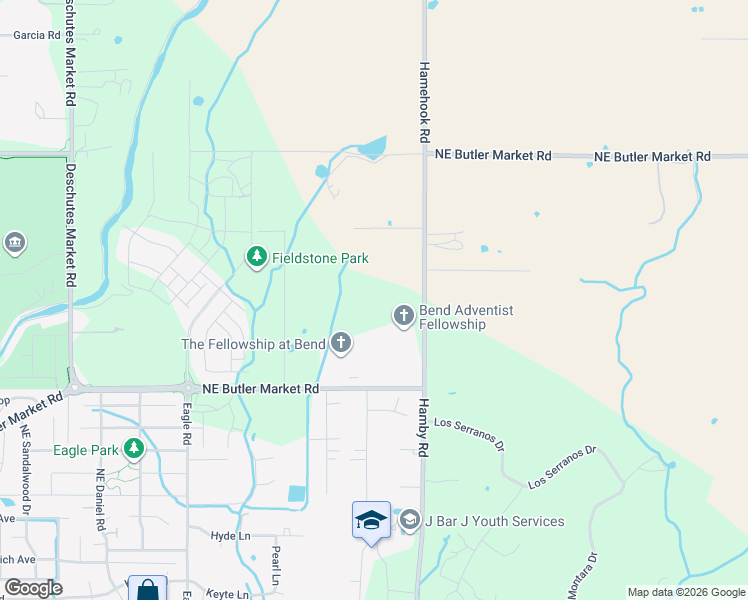 map of restaurants, bars, coffee shops, grocery stores, and more near 21626 Northeast Butler Market Road in Bend