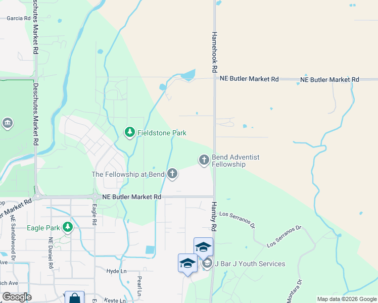 map of restaurants, bars, coffee shops, grocery stores, and more near 21620 Northeast Butler Market Road in Bend