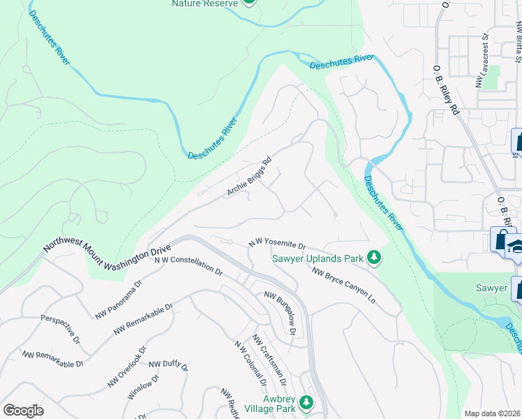 map of restaurants, bars, coffee shops, grocery stores, and more near 3713 Northwest Falcon Ridge in Bend