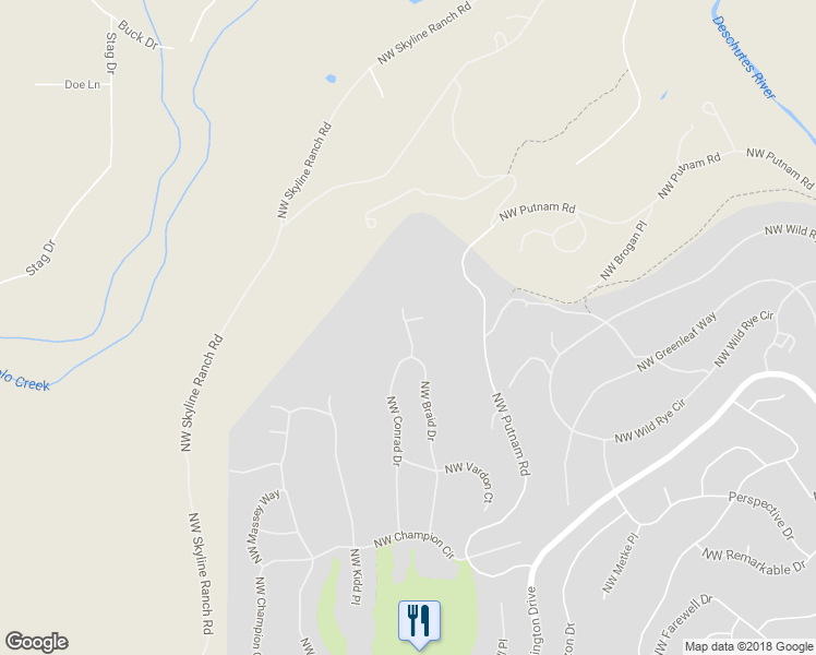 map of restaurants, bars, coffee shops, grocery stores, and more near 3635 Northwest Cotton Place in Bend