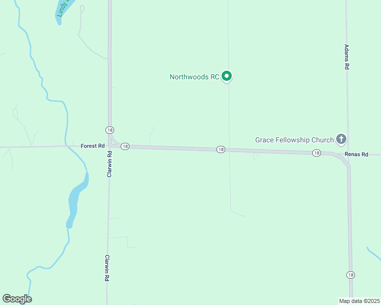 map of restaurants, bars, coffee shops, grocery stores, and more near 5730-5906 Renas Road in Gladwin