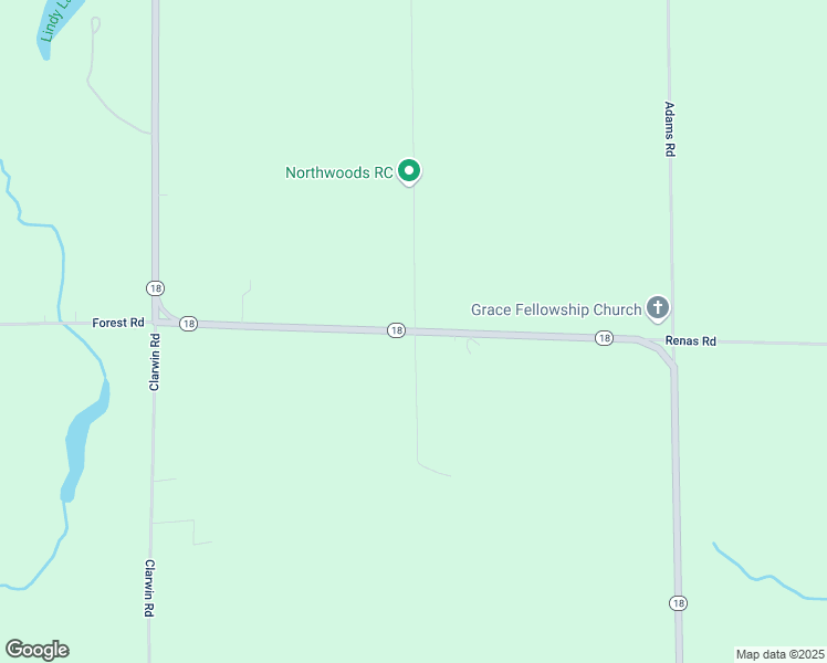 map of restaurants, bars, coffee shops, grocery stores, and more near 5730 Renas Road in Gladwin