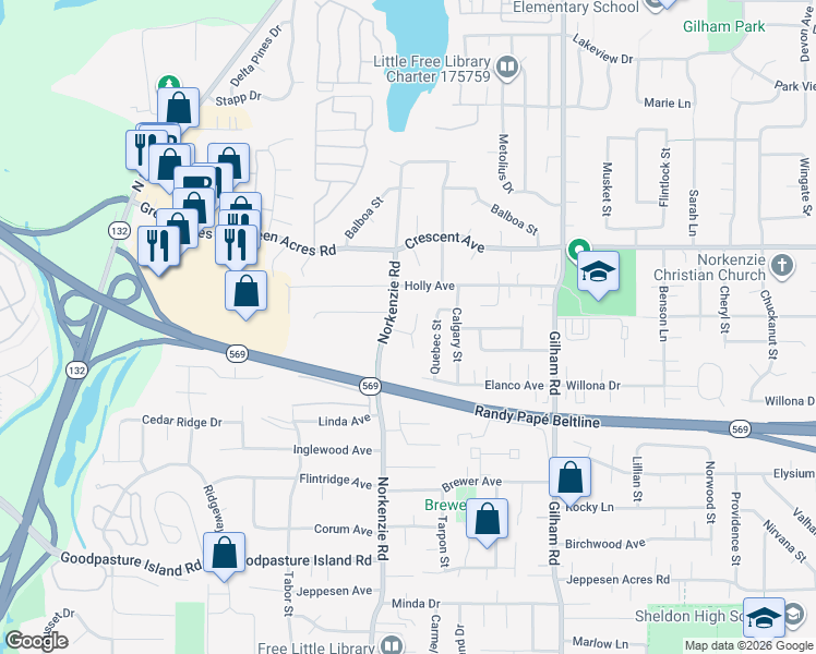 map of restaurants, bars, coffee shops, grocery stores, and more near 1625 Elanco Avenue in Eugene