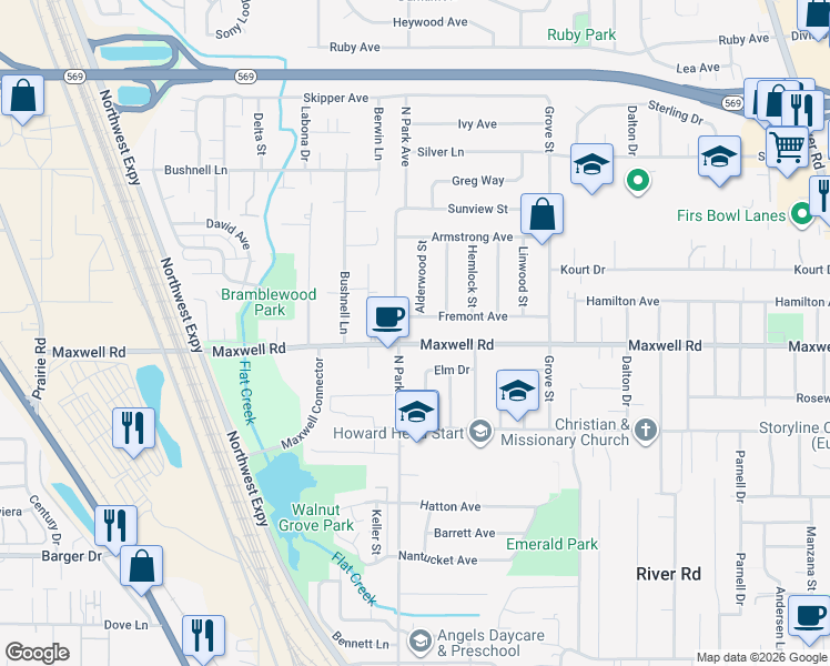 map of restaurants, bars, coffee shops, grocery stores, and more near in Eugene