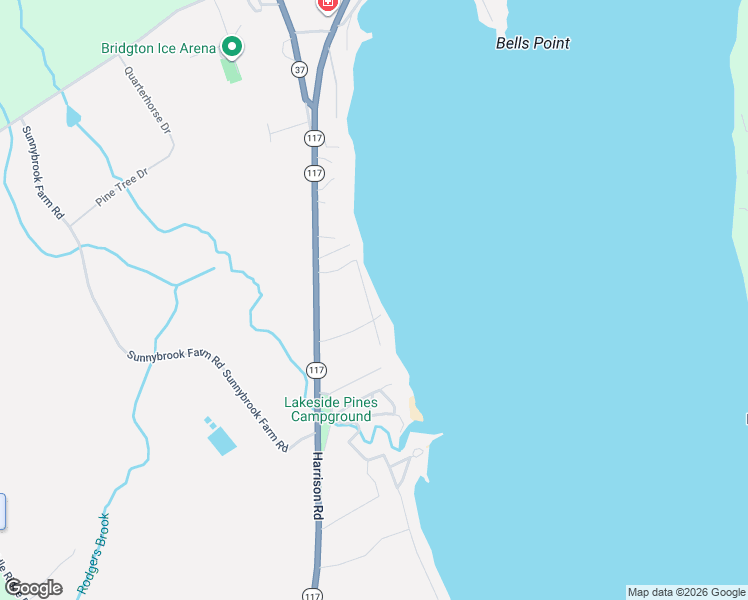 map of restaurants, bars, coffee shops, grocery stores, and more near 33 Wells Road in Bridgton