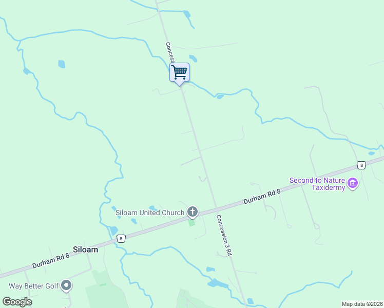 map of restaurants, bars, coffee shops, grocery stores, and more near 7140 Concession 3 Road in Uxbridge