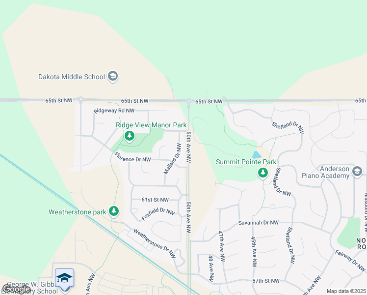 map of restaurants, bars, coffee shops, grocery stores, and more near 6304 Mallard Drive Northwest in Rochester