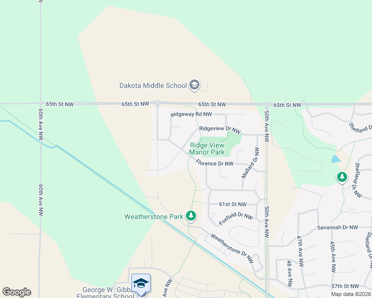 map of restaurants, bars, coffee shops, grocery stores, and more near 5410 Ridgeview Drive Northwest in Rochester