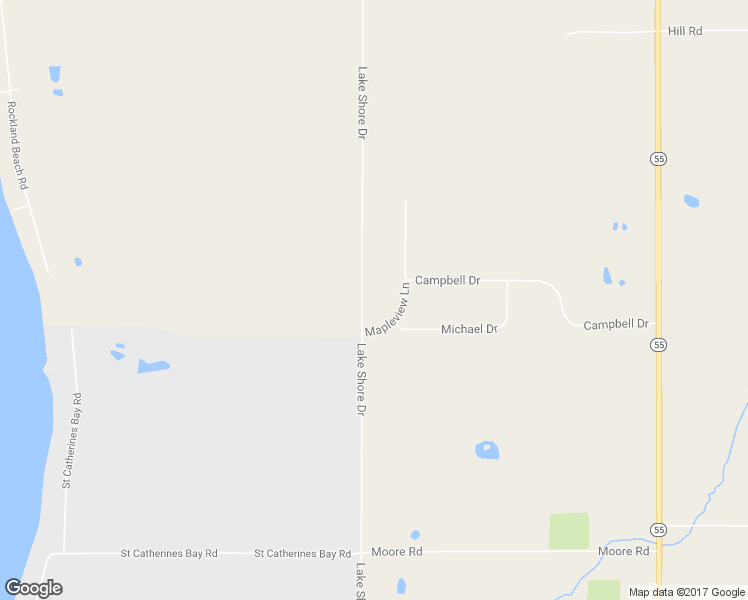 map of restaurants, bars, coffee shops, grocery stores, and more near N5578 Lake Shore Drive in Hilbert