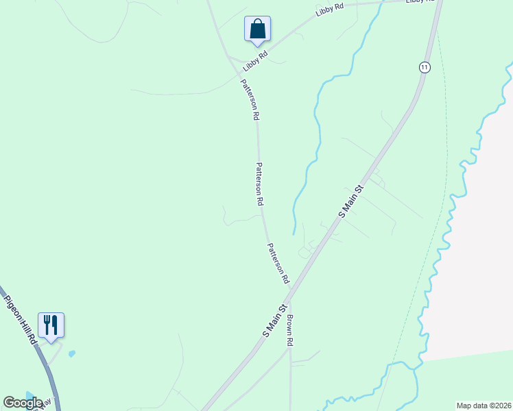 map of restaurants, bars, coffee shops, grocery stores, and more near 99 Patterson Road in Mechanic Falls