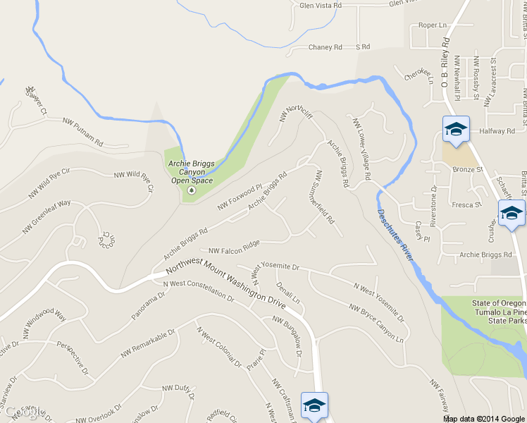 map of restaurants, bars, coffee shops, grocery stores, and more near 3713 NW Falcon Ridge in Bend