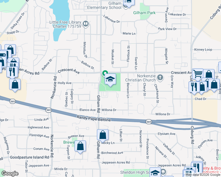 map of restaurants, bars, coffee shops, grocery stores, and more near 2555 Gilham Road in Eugene