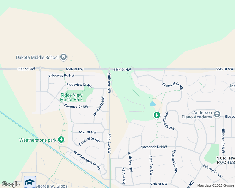 map of restaurants, bars, coffee shops, grocery stores, and more near 6417 Summit Pine Road Northwest in Rochester
