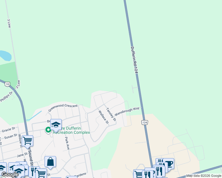 map of restaurants, bars, coffee shops, grocery stores, and more near 904 O'Reilly Crescent in Shelburne