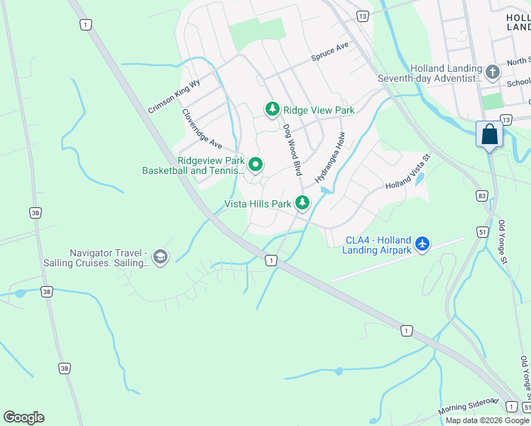 map of restaurants, bars, coffee shops, grocery stores, and more near 23 Tesla Cres in East Gwillimbury