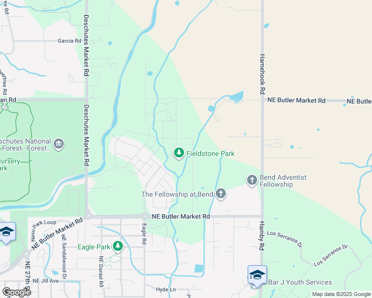 map of restaurants, bars, coffee shops, grocery stores, and more near 63130 Cole Road in Bend