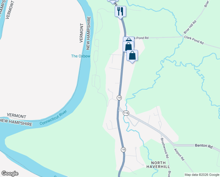 map of restaurants, bars, coffee shops, grocery stores, and more near 2849 Dartmouth College Highway in Haverhill