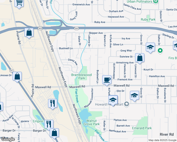 map of restaurants, bars, coffee shops, grocery stores, and more near 1846 Labona Drive in Eugene