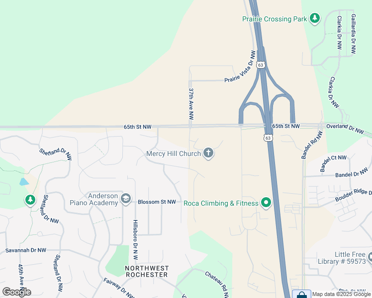 map of restaurants, bars, coffee shops, grocery stores, and more near 3709 McIntosh Dr NW in Rochester
