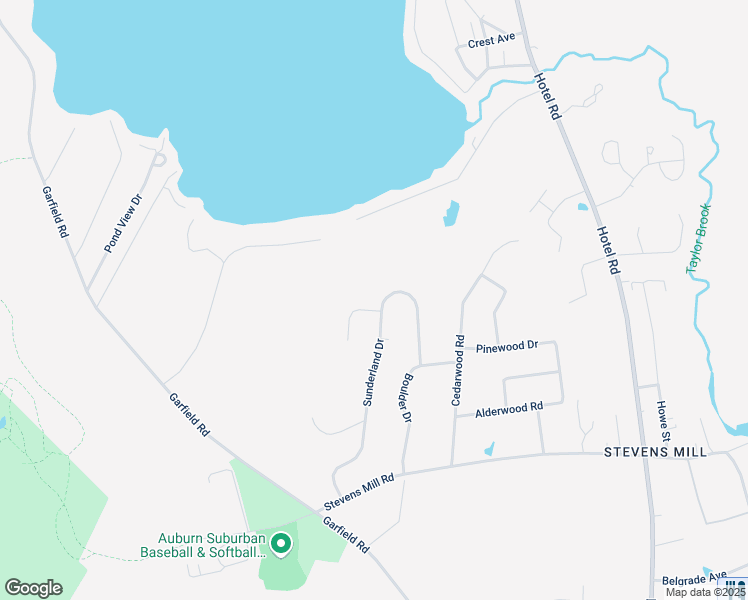 map of restaurants, bars, coffee shops, grocery stores, and more near 88 Sunderland Drive in Auburn