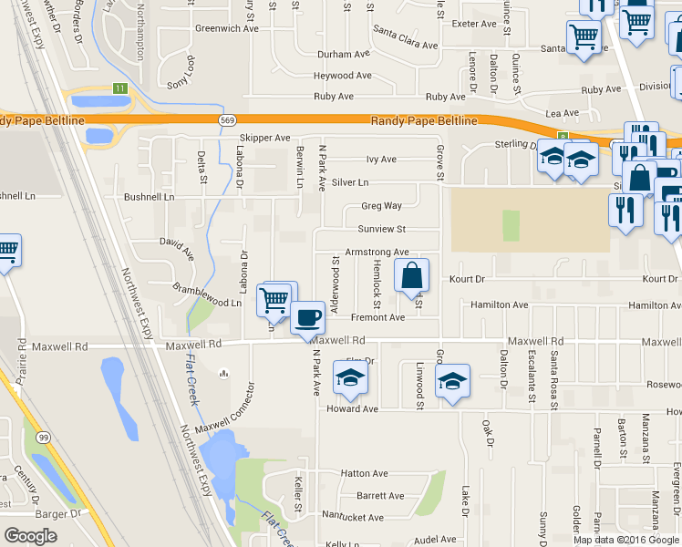 map of restaurants, bars, coffee shops, grocery stores, and more near 1837 Alderwood Street in Eugene