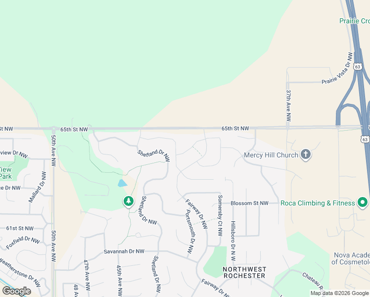 map of restaurants, bars, coffee shops, grocery stores, and more near 4240 Silver Ridge Place Northwest in Rochester
